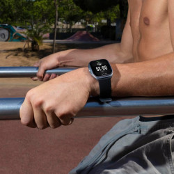 LOTUS Smartwatch Homme Femme - Montre Connectée Unisexe Bracelet Silicone Noir - Étanche IP65 - Commande Vocale IA, Contrôle Mus