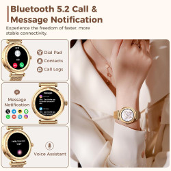 Montre connectée femme avec appel bleutooth,2025 neu amoled ultra-fin 1.19" smartwatch santé au féminin/cycle menstruel/spo2/sui