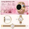Montre connectée femme avec appel bleutooth,2025 neu amoled ultra-fin 1.19" smartwatch santé au féminin/cycle menstruel/spo2/sui