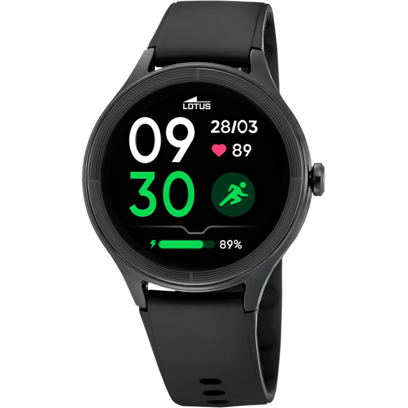 LOTUS Smartwatch Homme Femme - Montre Connectée Unisexe Bracelet Silicone - Étanche IP65 - Commande Vocale IA, Musique, Podomètr