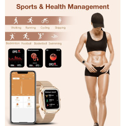 2025 Smartwatch Femme, Montre connectée 1,60 pouces avec fonction d'appel/réponse, plus de 110 modes sportifs, tracker d'activit
