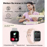 Montre Connectée Femme, 1,85" Smartwatch 100+ Modes Sportifs Podometre Moniteur de Fréquence Cardiaque Tension artérielle SpO2 M