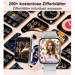 Montre Connectée Femme, 1,85" Smartwatch 100+ Modes Sportifs Podometre Moniteur de Fréquence Cardiaque Tension artérielle SpO2 M
