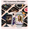 Montre Connectée Femme, 1,85" Smartwatch 100+ Modes Sportifs Podometre Moniteur de Fréquence Cardiaque Tension artérielle SpO2 M