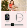Montre Connectée Femme, 1,85" Smartwatch 100+ Modes Sportifs Podometre Moniteur de Fréquence Cardiaque Tension artérielle SpO2 M