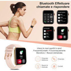 Montre Connectée Femme, 1,85" Full Touch Smartwatch avec Répondre/Numéroter, 100+ Modes Sportifs, Compteur de Calories, Montre C