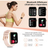 Montre Connectée Femme, 1,85" Full Touch Smartwatch avec Répondre/Numéroter, 100+ Modes Sportifs, Compteur de Calories, Montre C