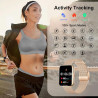 1.85" hd montre connectée femme avec appel bleutooth,100+ sportifs, moniteur de sommeil cardiofréquencemètre tension artérielle 