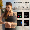 1.85" hd montre connectée femme avec appel bleutooth,100+ sportifs, moniteur de sommeil cardiofréquencemètre tension artérielle 
