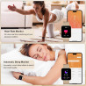 1.85" hd montre connectée femme avec appel bleutooth,100+ sportifs, moniteur de sommeil cardiofréquencemètre tension artérielle 