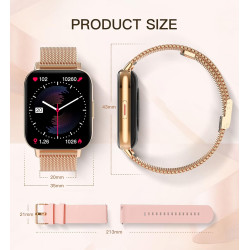 Montre Connectée Femme Homme,3 Bracelets Santé Féminine Sommeil Fréquence Cardiaque SpO2, 100+ Modes Sportifs, 1.7" Montre Intél