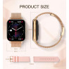 Montre Connectée Femme Homme,3 Bracelets Santé Féminine Sommeil Fréquence Cardiaque SpO2, 100+ Modes Sportifs, 1.7" Montre Intél