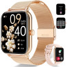 Montre connectée femme avec appel bleutooth, 1,85" smartwatch avec etanche 100+ modes sportifs podometre, moniteur de sommeil ca