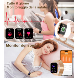 Montre connectée femme avec appel bleutooth, 1,85" smartwatch avec etanche 100+ modes sportifs podometre, moniteur de sommeil ca