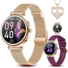Montre connectée femme,écran tactile hd de 1,3 pouces étanche ip68,avec appel bleutooth sport smartwatch podometre cardiofrequen