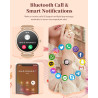 Montre connectée femme,écran tactile hd de 1,3 pouces étanche ip68,avec appel bleutooth sport smartwatch podometre cardiofrequen
