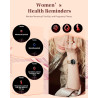 Montre connectée femme,écran tactile hd de 1,3 pouces étanche ip68,avec appel bleutooth sport smartwatch podometre cardiofrequen