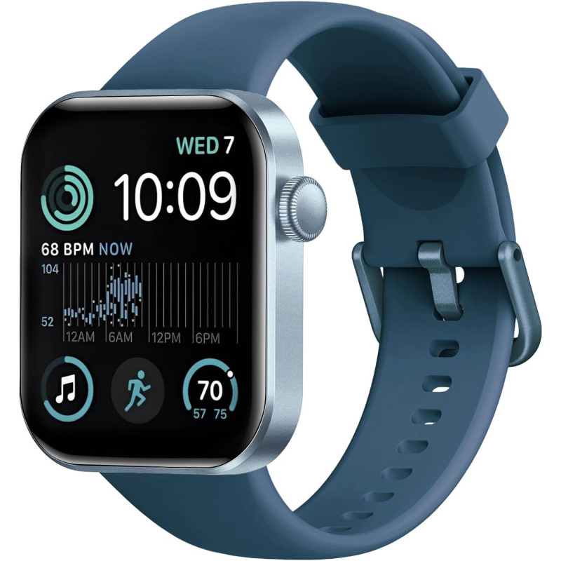 Montre connectée femme homme avec appels bleutooth, 1.85" hd smartwatch avec 140+ modes sportifs, etanche ip68 montre connectee 