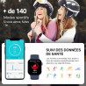 Montre connectée femme homme avec appels bleutooth, 1.85" hd smartwatch avec 140+ modes sportifs, etanche ip68 montre connectee 
