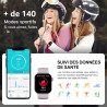 Montre connectée femme homme avec appels bleutooth, 1.85" hd smartwatch avec 140+ modes sportifs, etanche ip68 montre connectee 