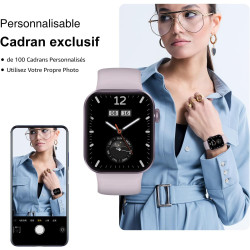 Montre connectée femme homme avec appels bleutooth, 1.85" hd smartwatch avec 140+ modes sportifs, etanche ip68 montre connectee 