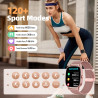 Coioc montre connectée femme avec appel bleutooth, écran hd 1,85 pouces, 120+ modes sportifs, détection fréquence cardiaque, com