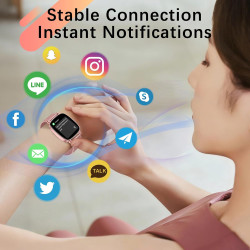 Coioc montre connectée femme avec appel bleutooth, écran hd 1,85 pouces, 120+ modes sportifs, détection fréquence cardiaque, com
