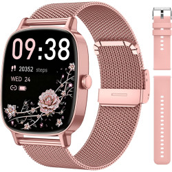 Coioc montre connectée femme avec appel bleutooth, écran hd 1,85 pouces, 120+ modes sportifs, détection fréquence cardiaque, com