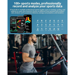 Montres intelligentes (répondre/passer un appel) pour homme/femme, montre de suivi de fitness de 4,7 cm avec synchronisation SMS