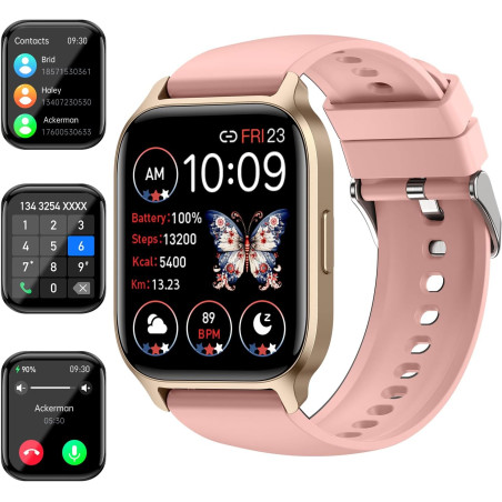 Montre connectée pour homme, femme, effectuer/répondre aux appels, 1,85", 20 modes sportifs, étanche IP68, montre intelligente a