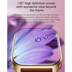 Montre connectée pour homme, femme, effectuer/répondre aux appels, 1,85", 20 modes sportifs, étanche IP68, montre intelligente a