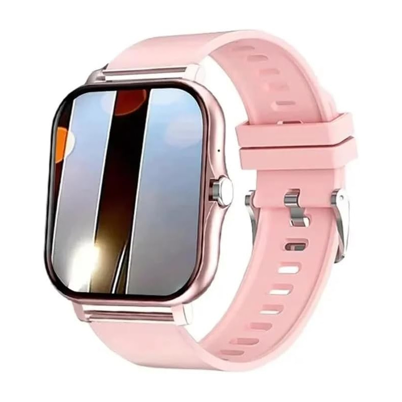 Nouveauté Montre Connectée Mixte, Écran Rectangulaire, Bracelet en Silicone, Très intuitive, Nombreuses Fonctions, Compatible sy