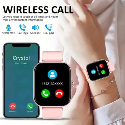 Nouveauté Montre Connectée Mixte, Écran Rectangulaire, Bracelet en Silicone, Très intuitive, Nombreuses Fonctions, Compatible sy