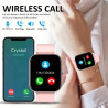 Nouveauté Montre Connectée Mixte, Écran Rectangulaire, Bracelet en Silicone, Très intuitive, Nombreuses Fonctions, Compatible sy