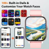 Nouveauté Montre Connectée Mixte, Écran Rectangulaire, Bracelet en Silicone, Très intuitive, Nombreuses Fonctions, Compatible sy