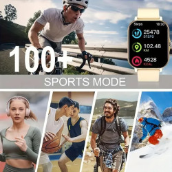 Nouveauté Montre Connectée Mixte, Écran Rectangulaire, Bracelet en Silicone, Très intuitive, Nombreuses Fonctions, Compatible sy
