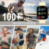 Nouveauté Montre Connectée Mixte, Écran Rectangulaire, Bracelet en Silicone, Très intuitive, Nombreuses Fonctions, Compatible sy