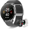 Montre connectée pour homme et femme, 1,32 pouces, suivi d'appels et de messages, 20 modes sportifs, podomètre, moniteur de fréq