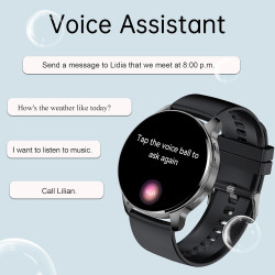 Montre connectée pour homme et femme, 1,32 pouces, suivi d'appels et de messages, 20 modes sportifs, podomètre, moniteur de fréq