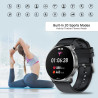 Montre connectée pour homme et femme, 1,32 pouces, suivi d'appels et de messages, 20 modes sportifs, podomètre, moniteur de fréq