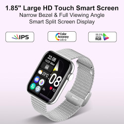 Montre connectée pour femme, homme, appels et réponse/WhatsApp, 1,85", montre numérique de sport, chronomètre, podomètre, 19 spo