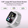 Montre connectée pour femme, homme, appels et réponse/WhatsApp, 1,85", montre numérique de sport, chronomètre, podomètre, 19 spo
