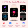 Montre intelligente pour femme Appels et Réponse/WhatsApp/Assistant Vocal, 1,85" Montre Digitale Fitness Tracker avec Cardiofréq