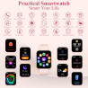 Montre intelligente pour femme Appels et Réponse/WhatsApp/Assistant Vocal, 1,85" Montre Digitale Fitness Tracker avec Cardiofréq