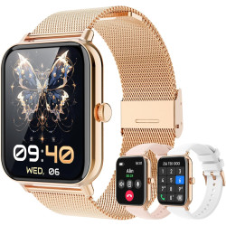 Montre Intelligente Femme avec Appel, 1,85" Smartwatch Automatique Homme, Podomètre/Moniteur Sommeil/Cardiofrequenzimetro, 120+ 