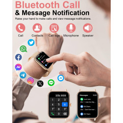 Montre Intelligente Femme avec Appel, 1,85" Smartwatch Automatique Homme, Podomètre/Moniteur Sommeil/Cardiofrequenzimetro, 120+ 