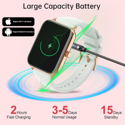 Montre Intelligente Femme avec Appel, 1,85" Smartwatch Automatique Homme, Podomètre/Moniteur Sommeil/Cardiofrequenzimetro, 120+ 