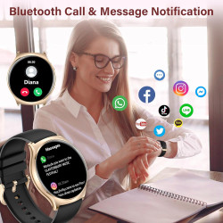 Smartwatch Homme Femme Rond avec Fonction Appels, Écran AMOLED de 1,34", Montre Fitness Tracker, Plus de 120 Modes Sport Podomèt