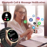Smartwatch Homme Femme Rond avec Fonction Appels, Écran AMOLED de 1,34", Montre Fitness Tracker, Plus de 120 Modes Sport Podomèt