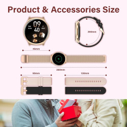 Smartwatch Homme Femme Rond avec Fonction Appels, Écran AMOLED de 1,34", Montre Fitness Tracker, Plus de 120 Modes Sport Podomèt